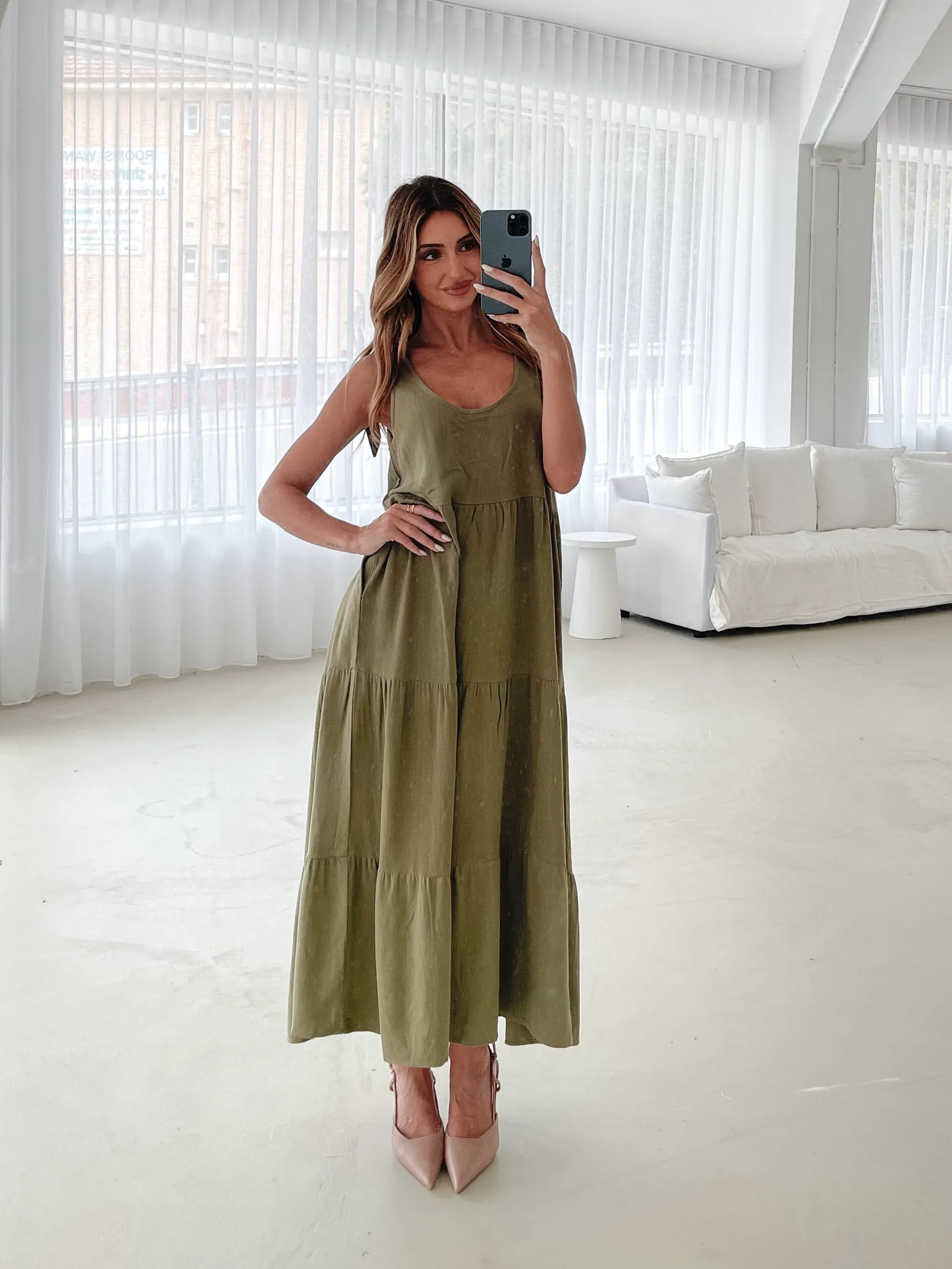 Lydia Dress - Khaki