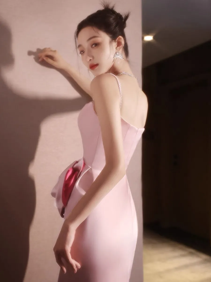 Marisol flower embellished Gown in pink Gloria Lanvin
