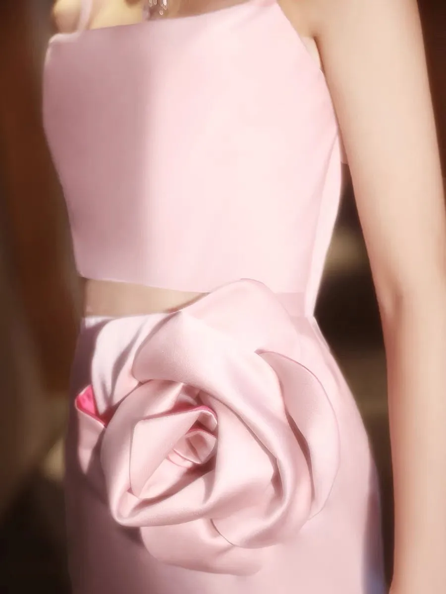 Marisol flower embellished Gown in pink Gloria Lanvin