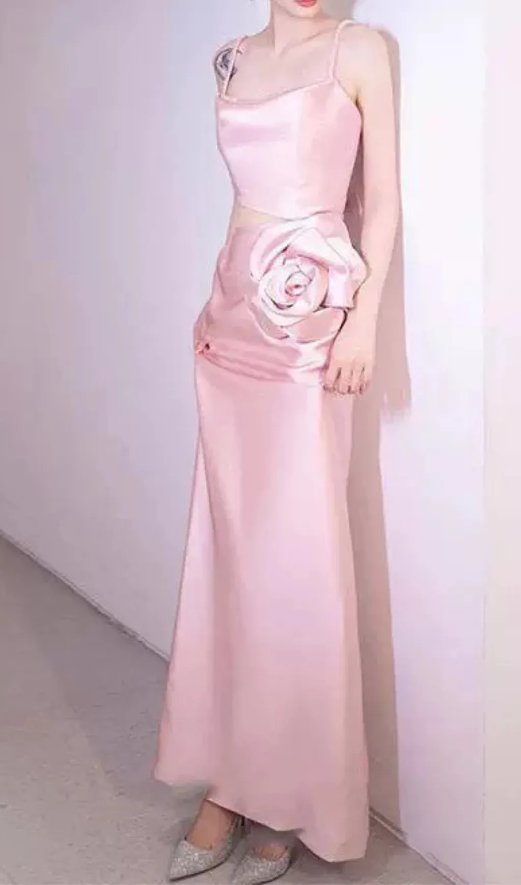 Marisol flower embellished Gown in pink Gloria Lanvin