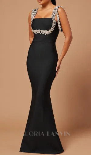 Masie crystal embellished Bandage Gown in Black Gloria Lanvin