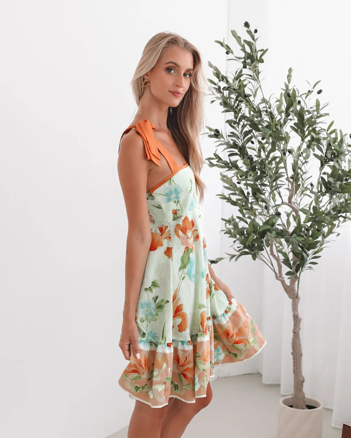 Matilde Dress - Green Floral