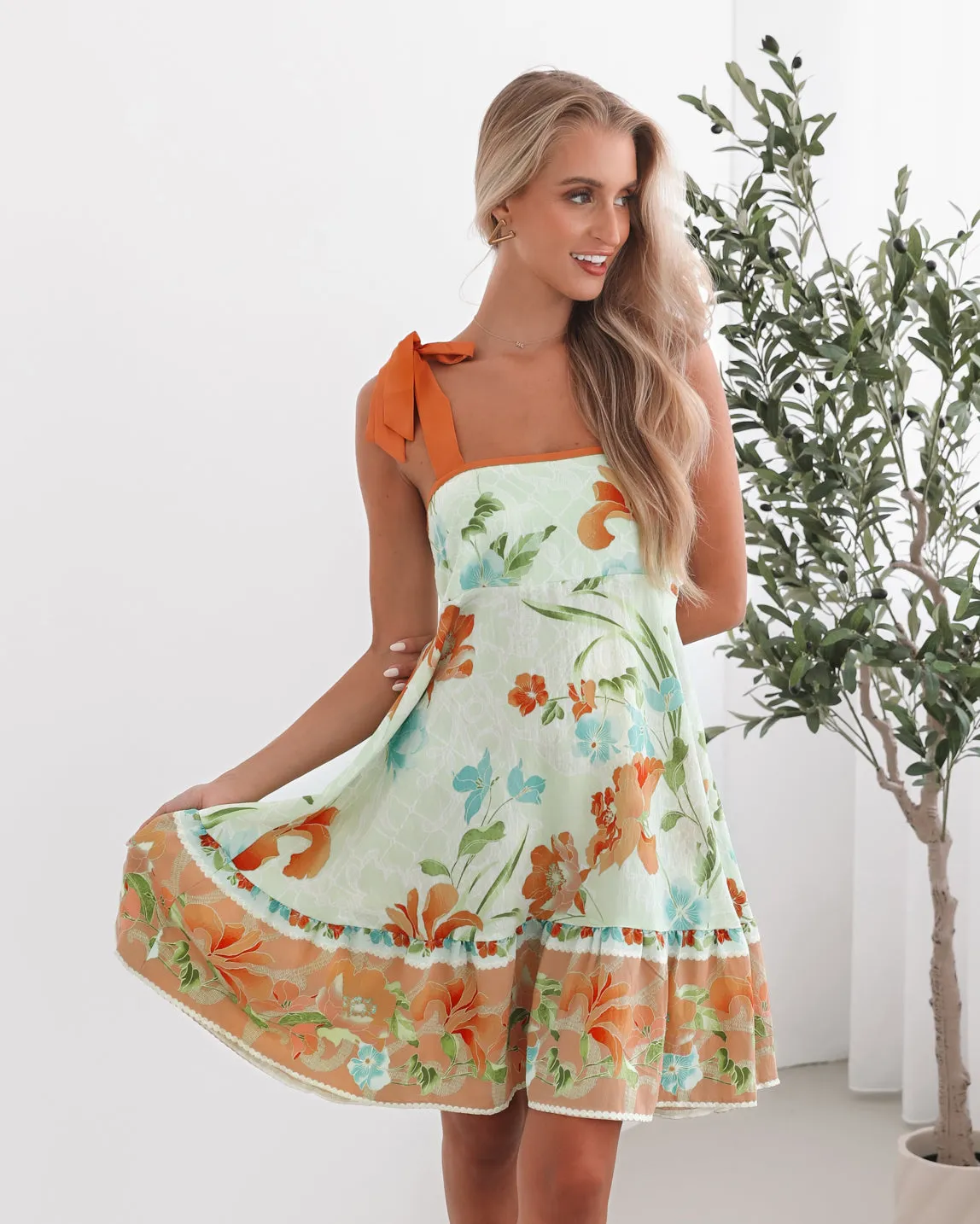 Matilde Dress - Green Floral