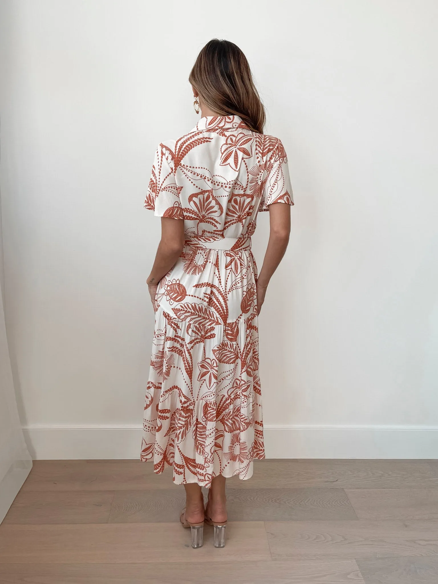 Meilani Dress - Rust Print