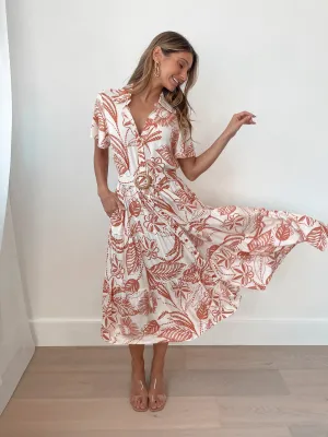 Meilani Dress - Rust Print