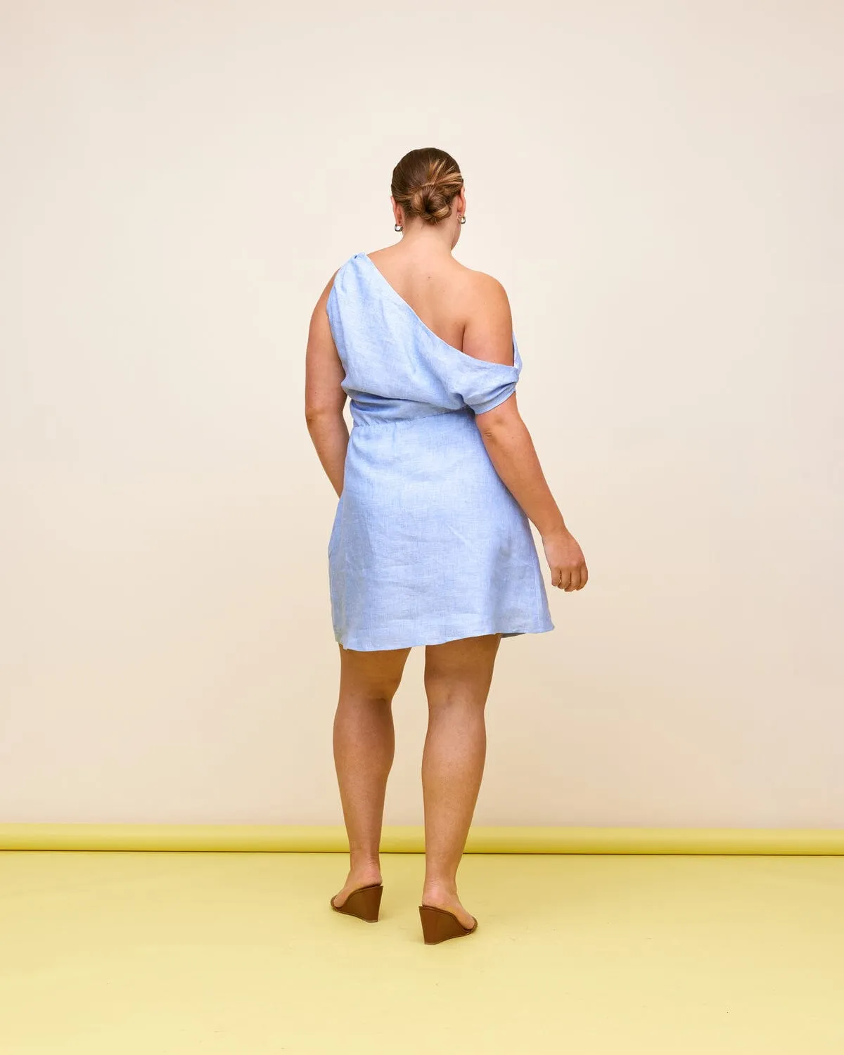 Melon Linen Mini Dress - Blue Marle
