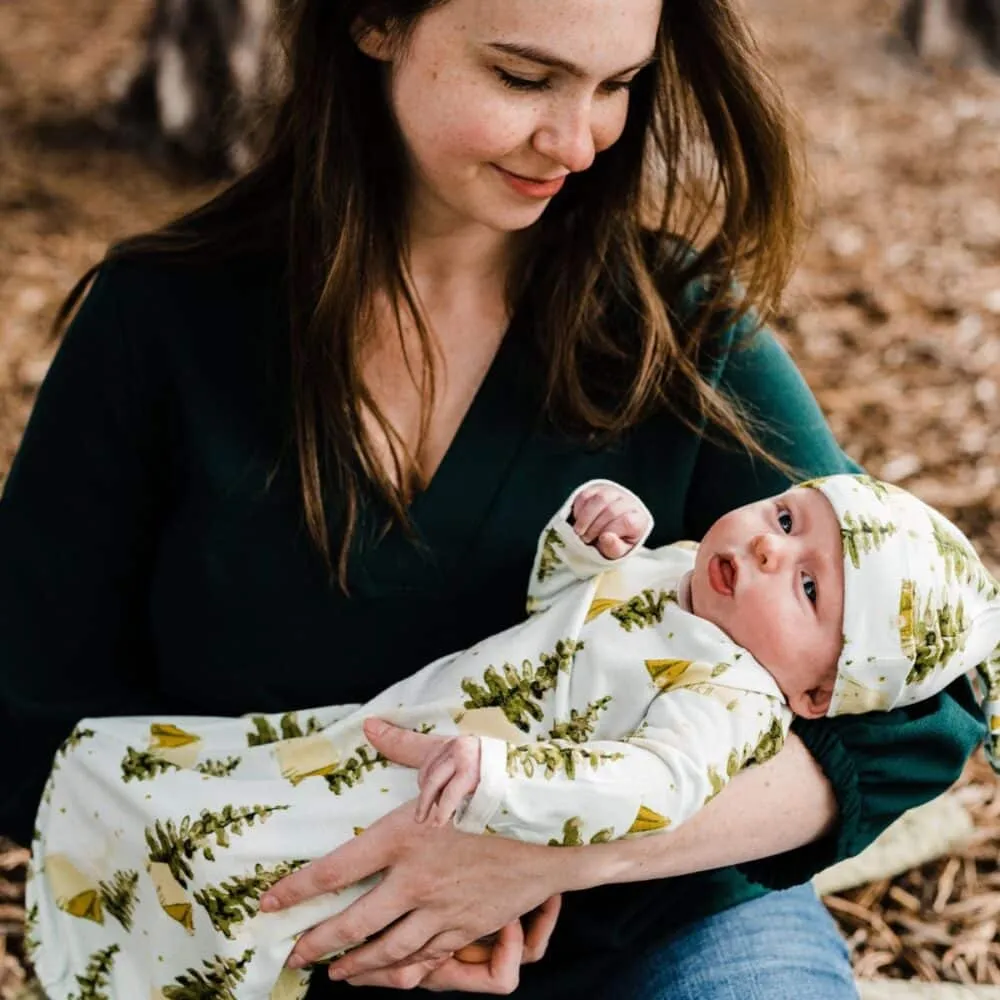 Milkbarn Camping Bamboo Newborn Gown & Hat Set