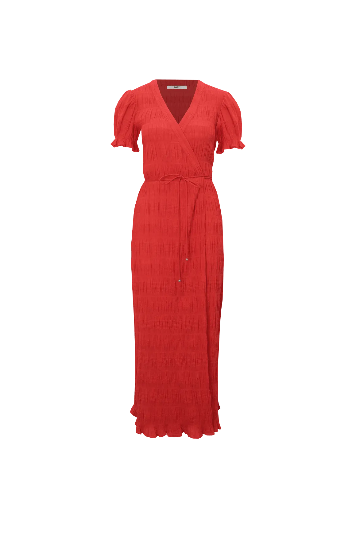 Mirella Short Sleeve Wrap Dress - Red