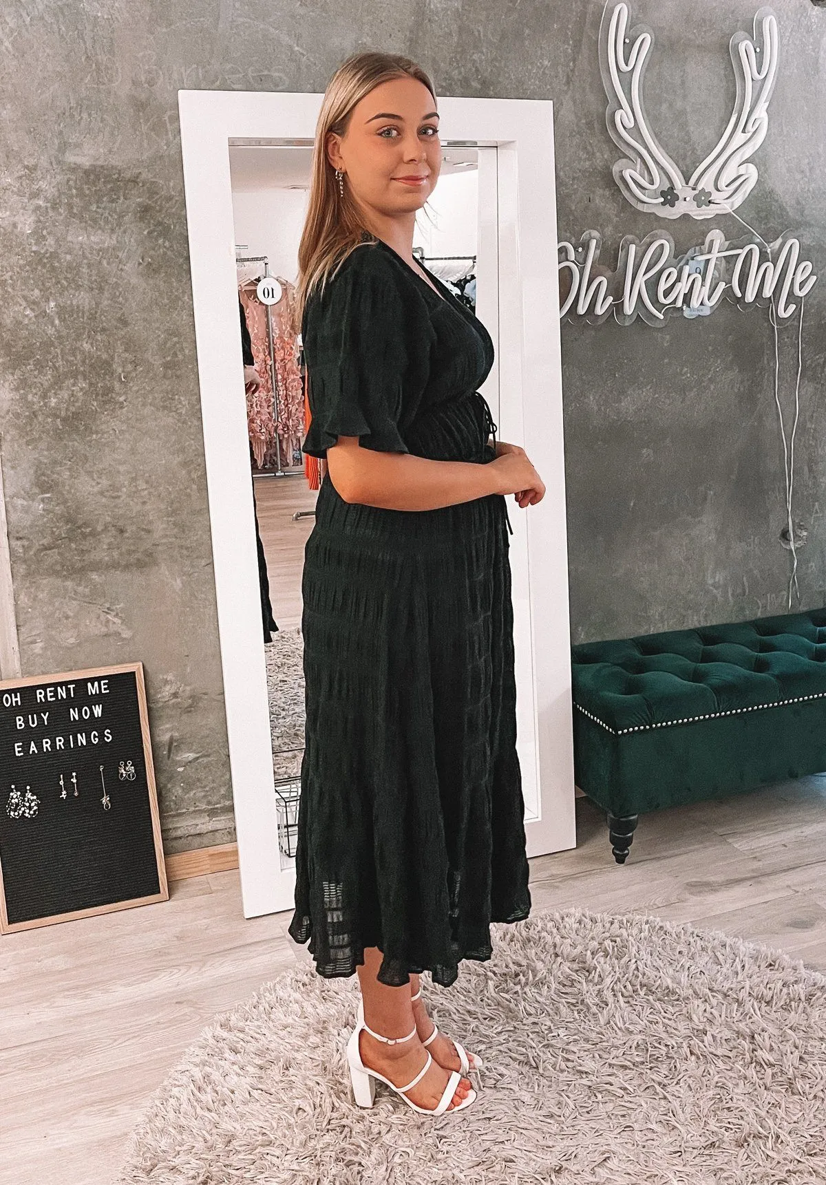 Mirella V-Neck Dress - Black