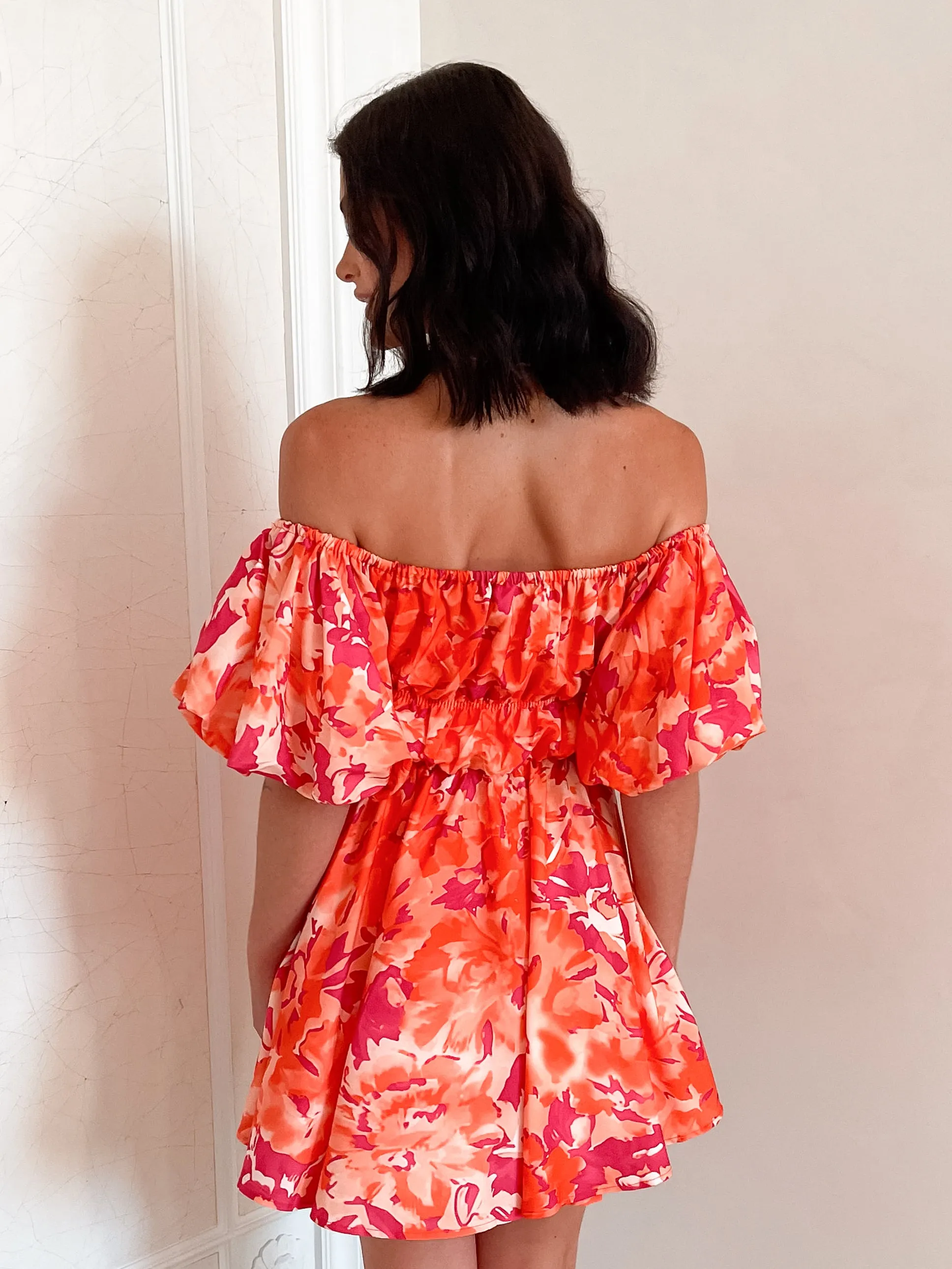 Nefertiri Dress - Orange Print