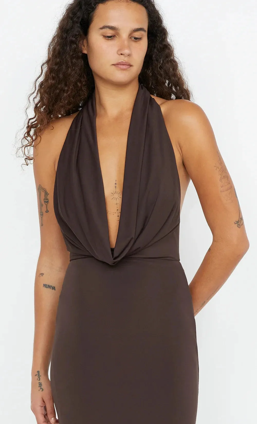 Nessie Cowl Neck Maxi Dress
