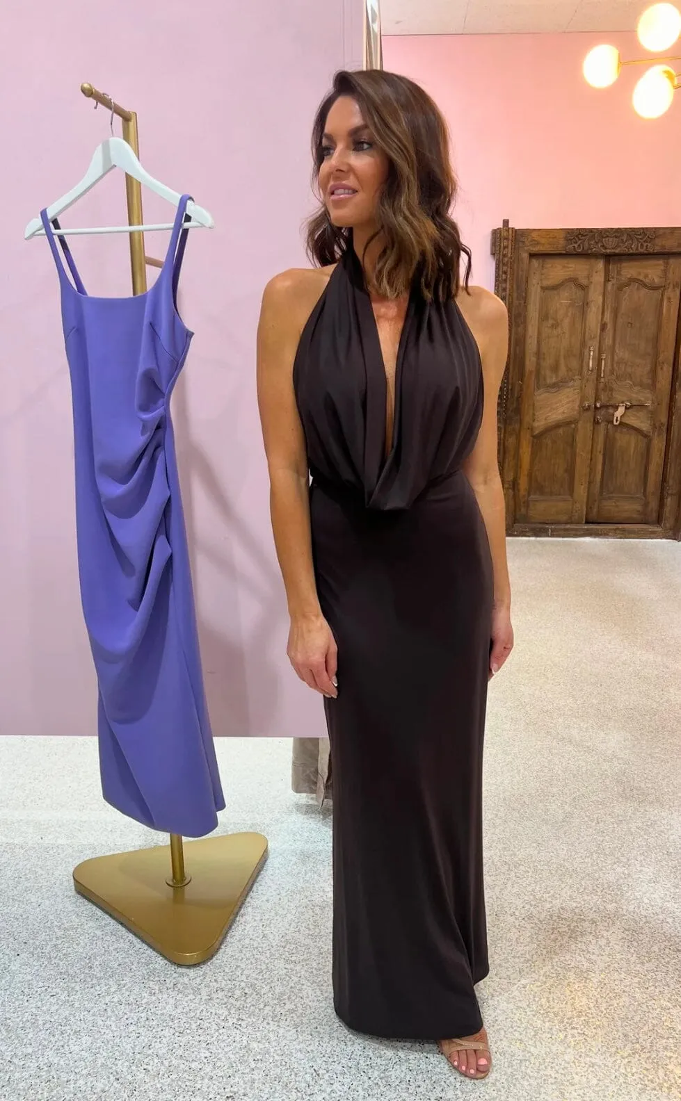 Nessie Cowl Neck Maxi Dress