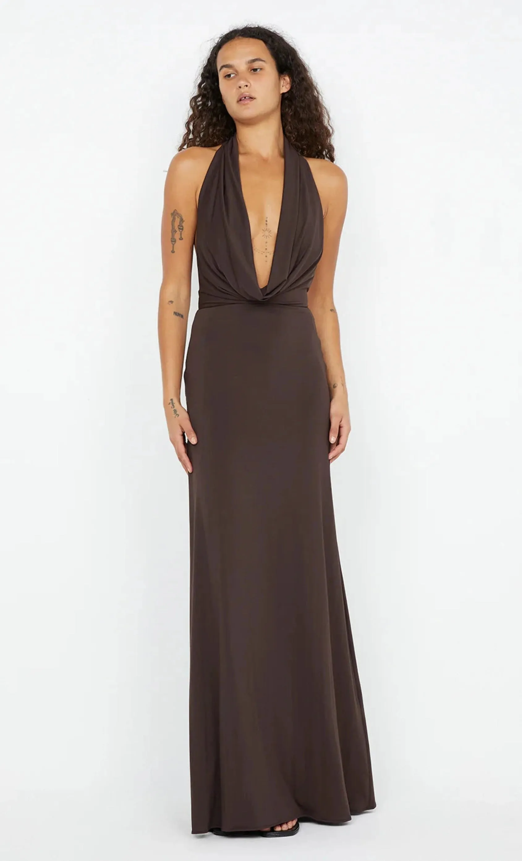 Nessie Cowl Neck Maxi Dress