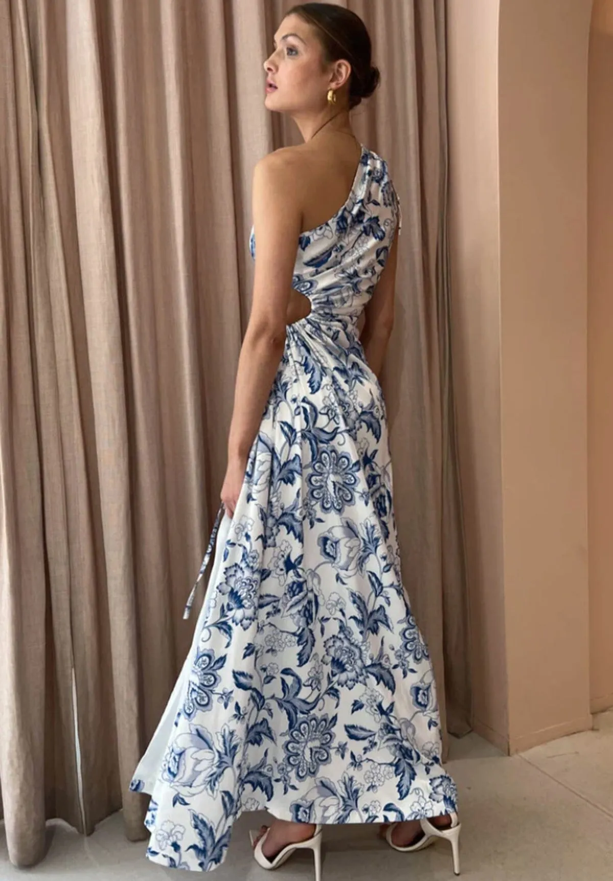 Nour Paisley Floral Dress - Blue Floral