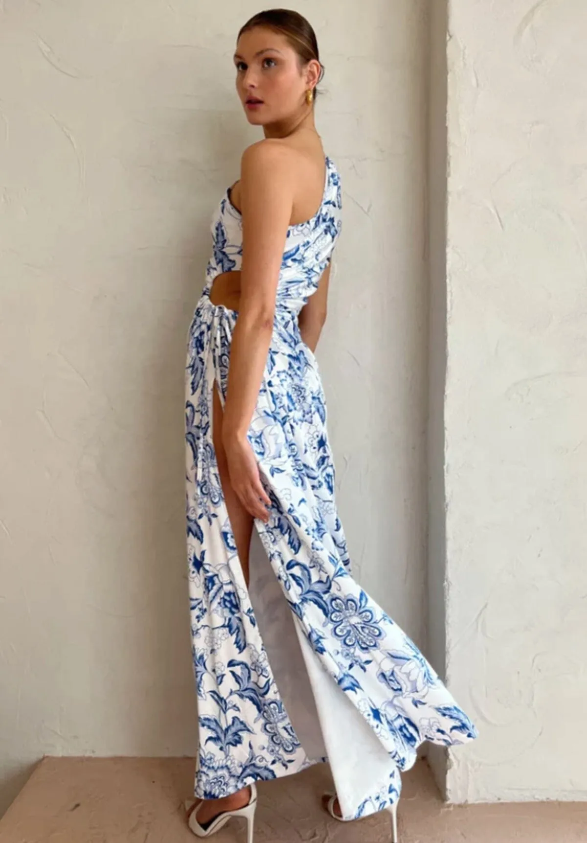 Nour Paisley Floral Dress - Blue Floral