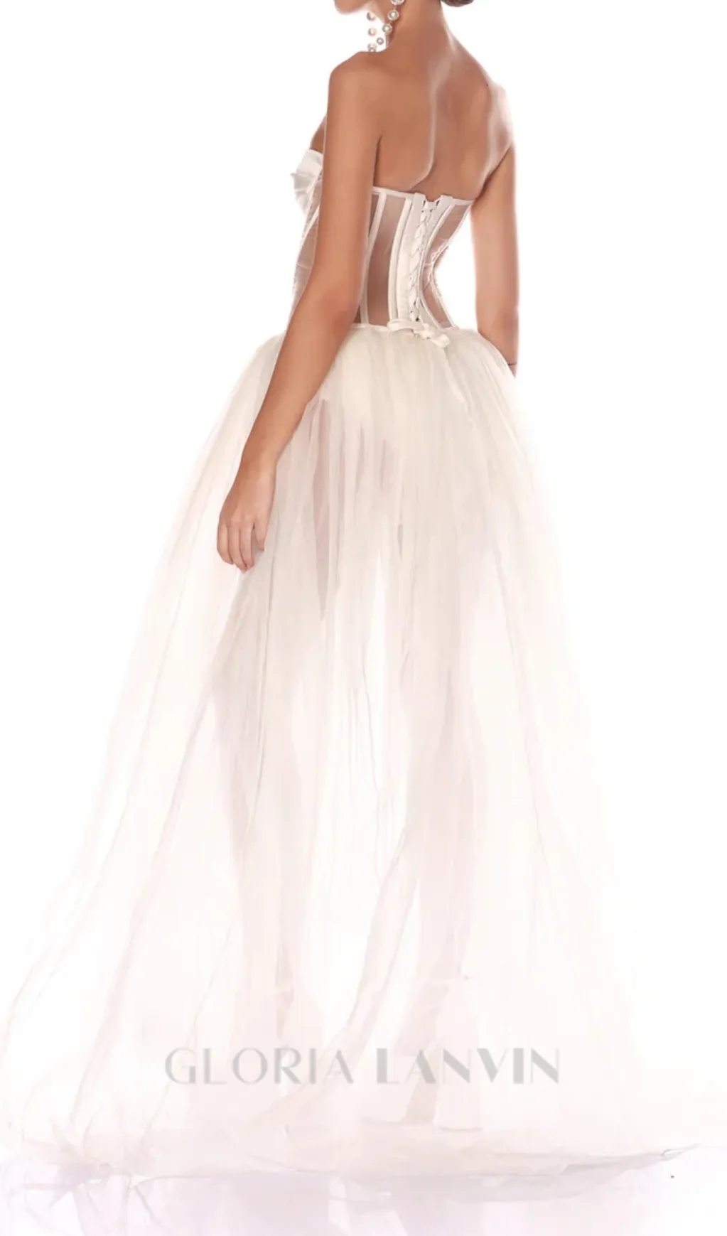 ODILE STRAPLESS GOWN IN WHITE Gloria Lanvin