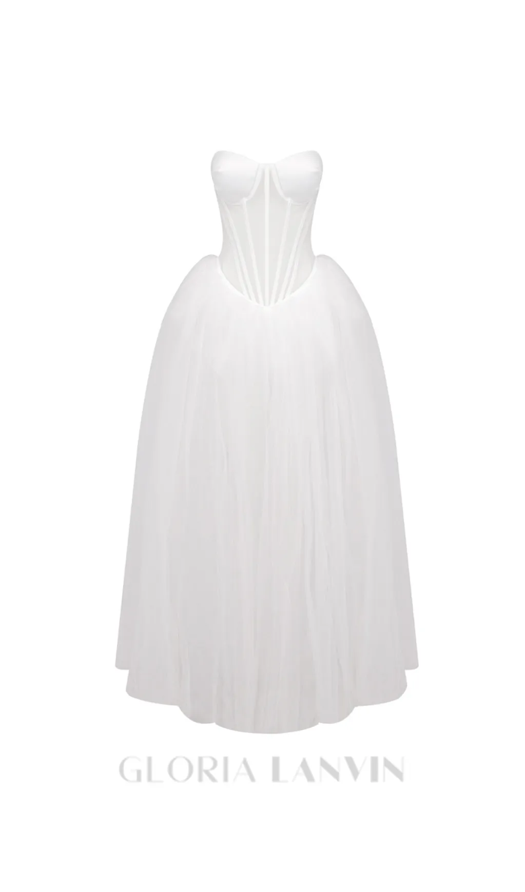 ODILE STRAPLESS GOWN IN WHITE Gloria Lanvin