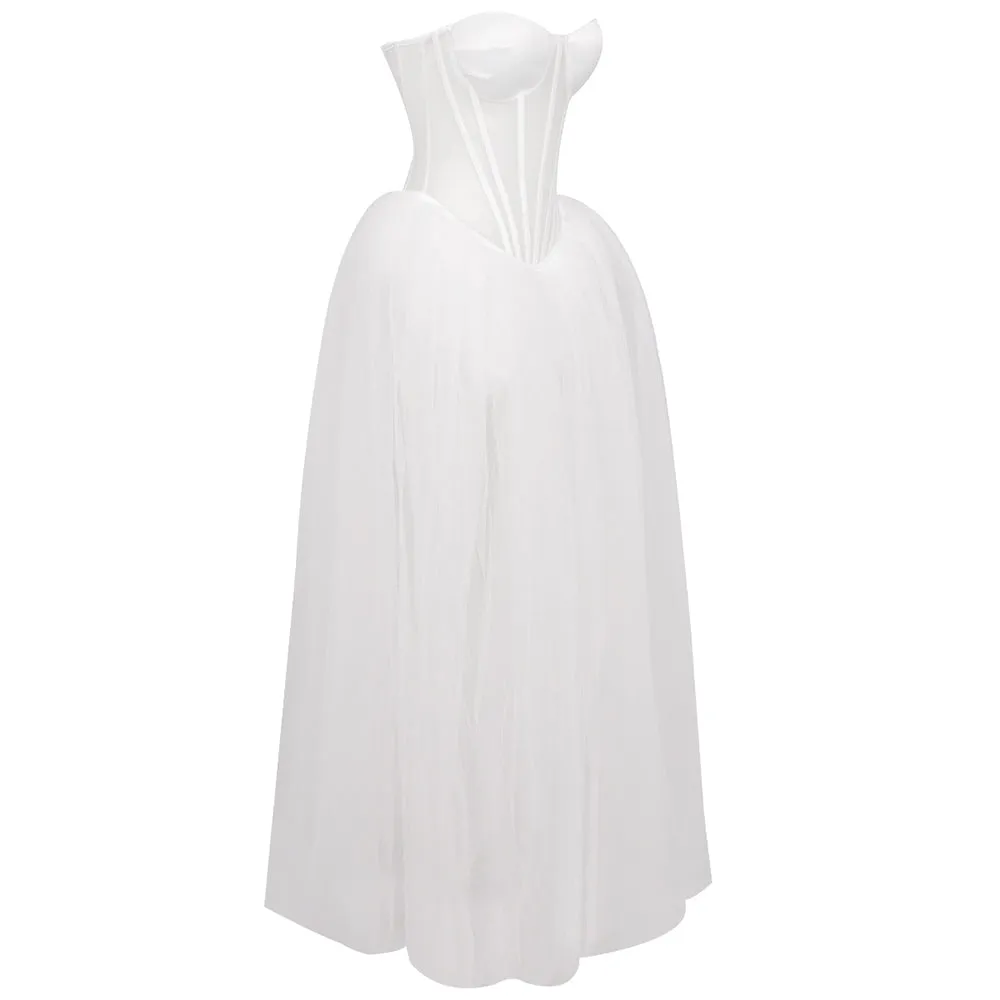 ODILE STRAPLESS GOWN IN WHITE Gloria Lanvin