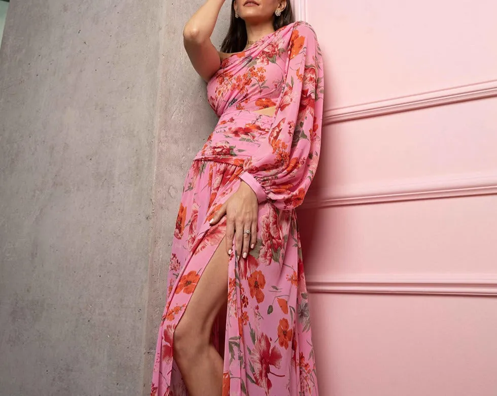 ONE-SHOULDER POPPY GOWN Gloria Lanvin
