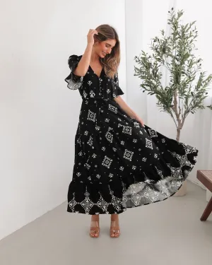 Ortensia Dress - Black Print