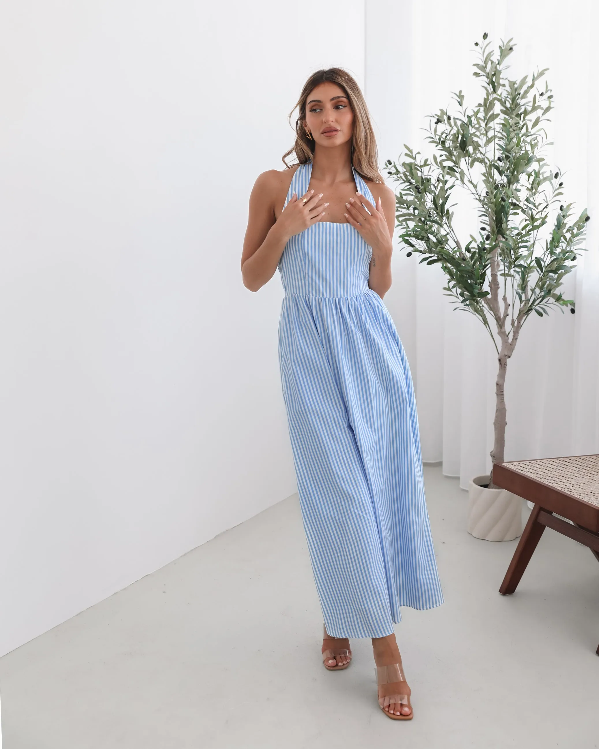 Phebe Dress - Blue Stripe