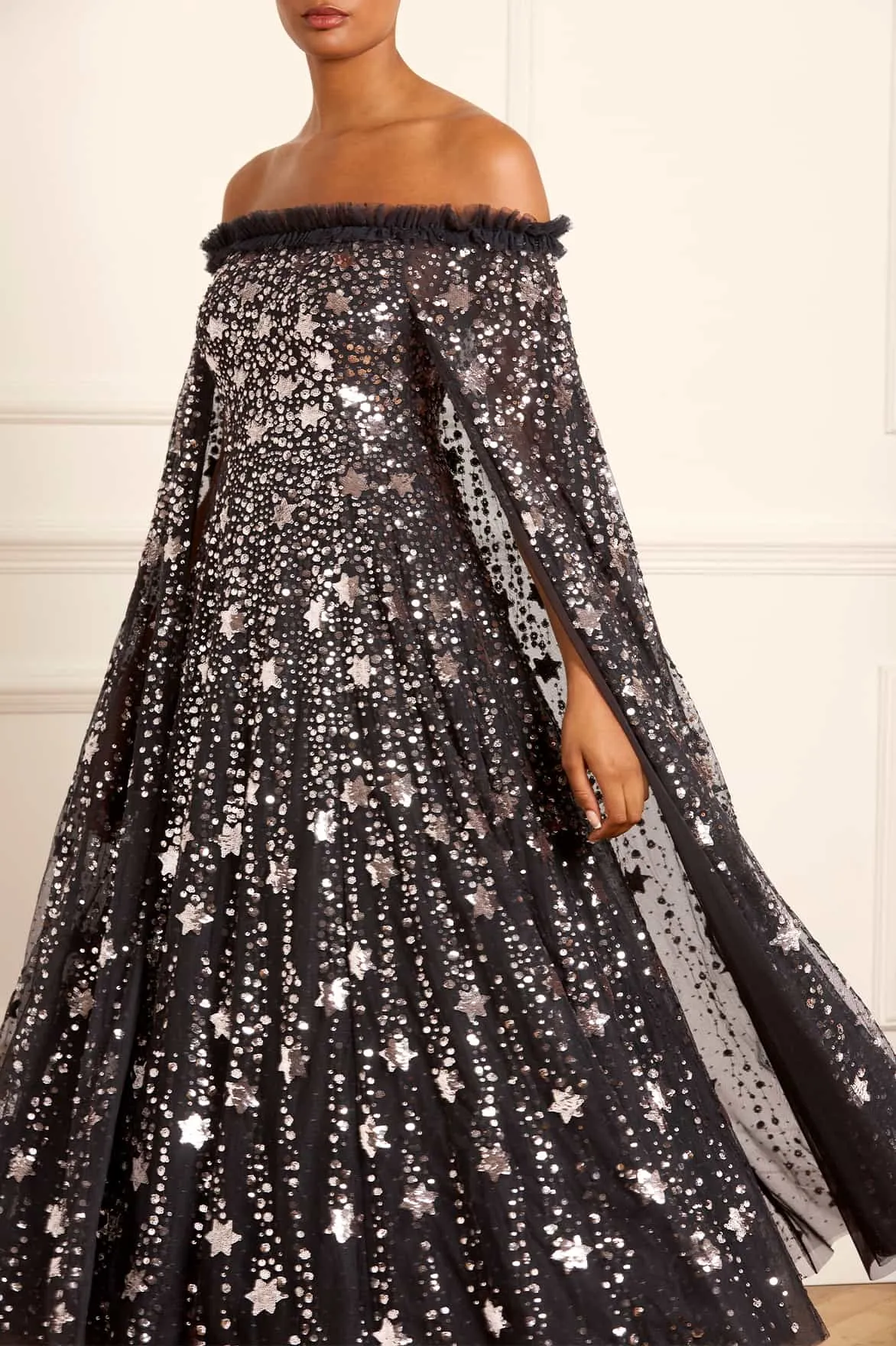 Premium Quality Shooting Stars Cape Ankle Gown NEEDLE THREAD  Almost Gone!