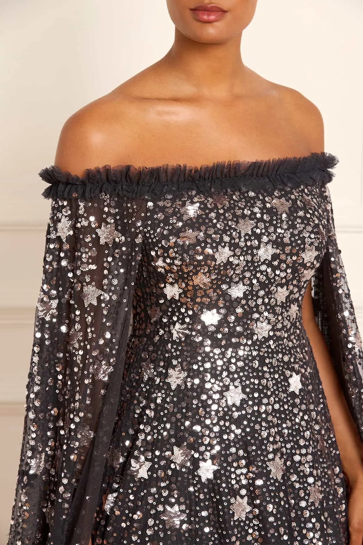 Premium Quality Shooting Stars Cape Ankle Gown NEEDLE THREAD  Almost Gone!