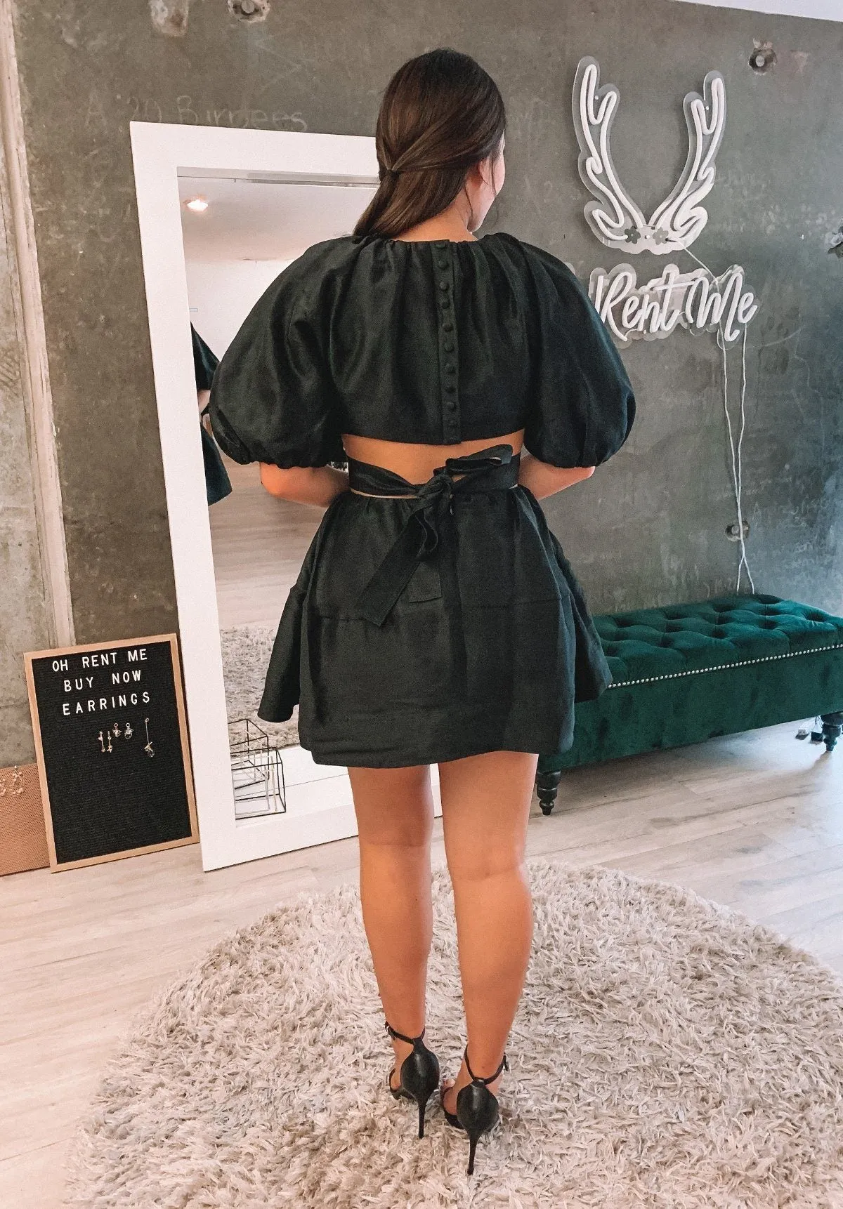 Psychedelia Cut Out Mini Dress - Onyx
