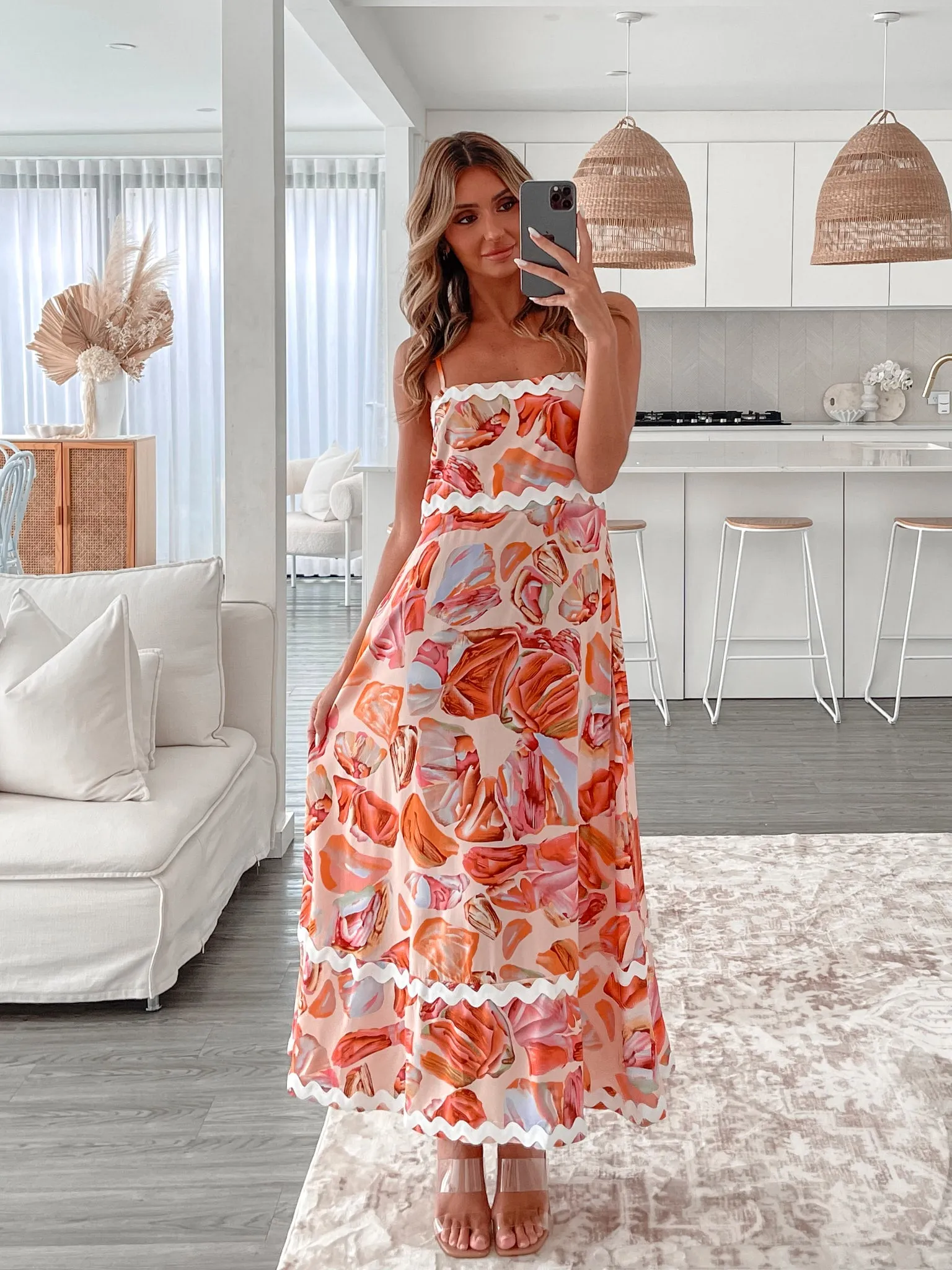 Ravelle Dress - Peach Print