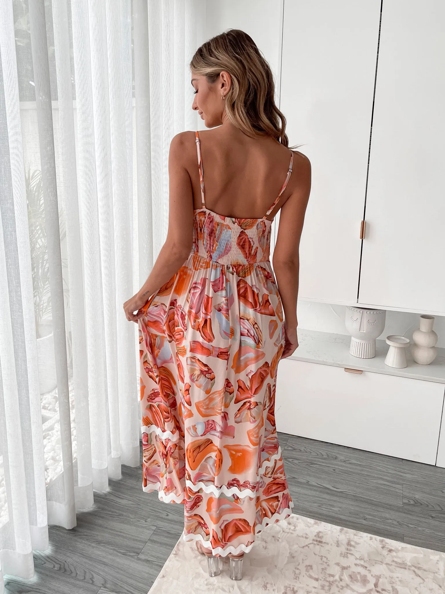 Ravelle Dress - Peach Print