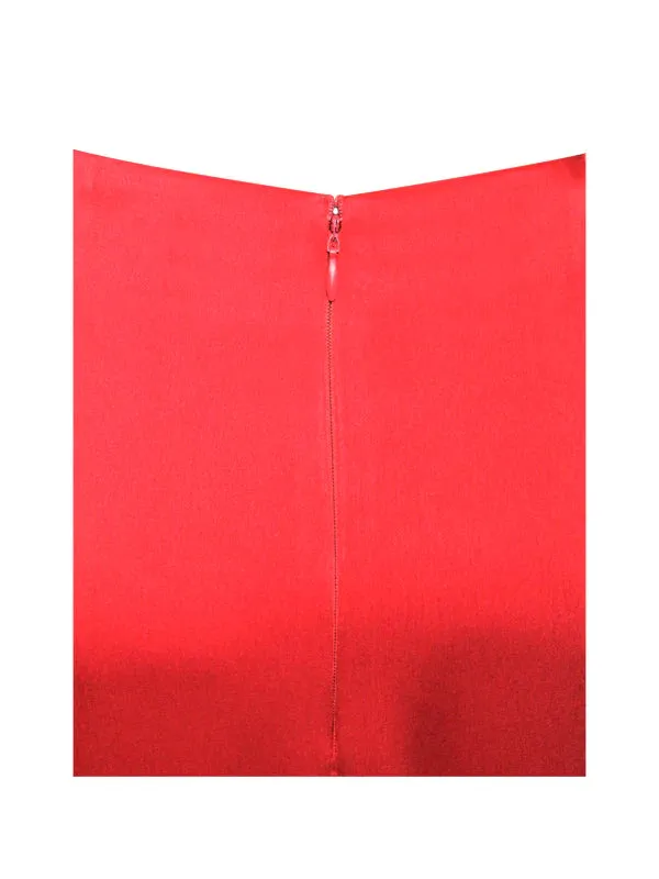 RED CRYSTAL HIGH SLIT SATIN CORSET GOWN Gloria Lanvin