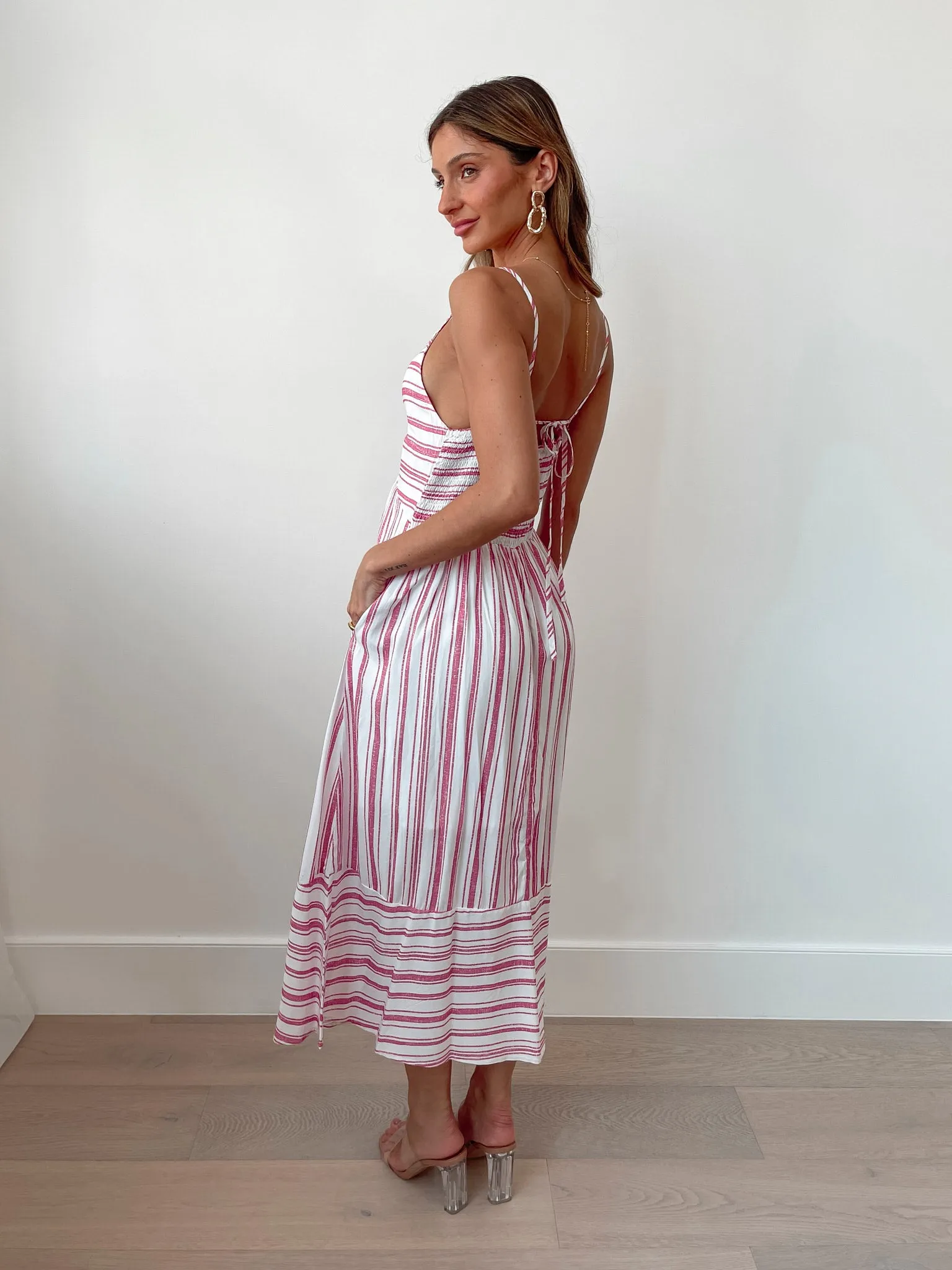 Riva Dress - Red Stripe