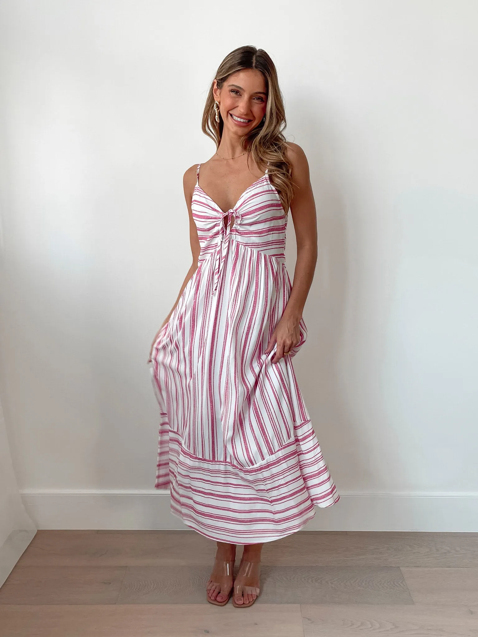 Riva Dress - Red Stripe