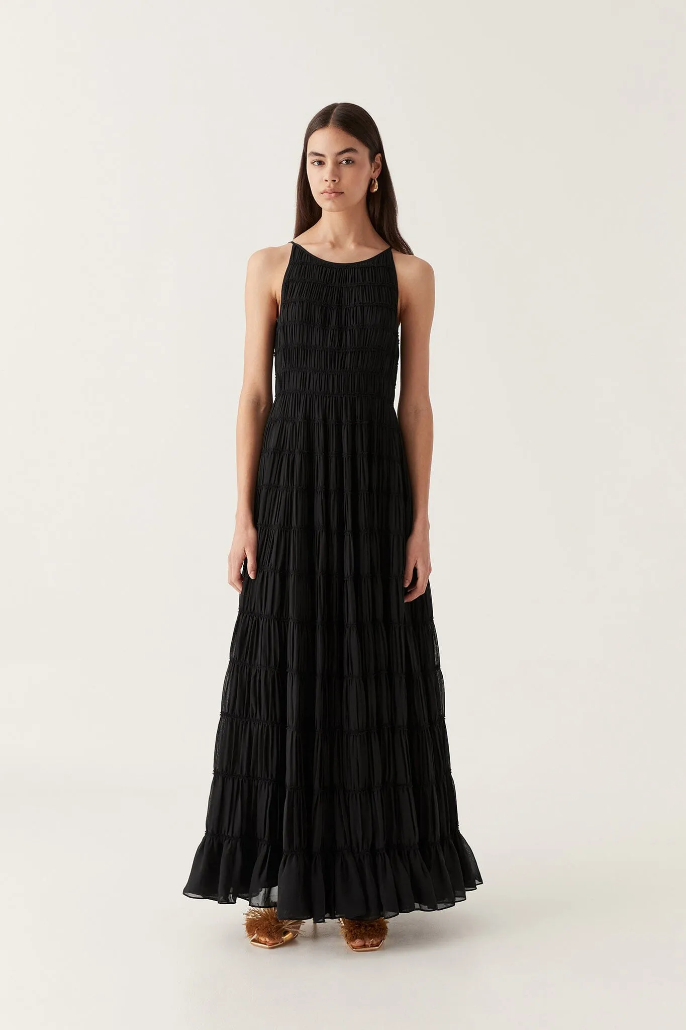 Rosewood Ruched Gown - Black
