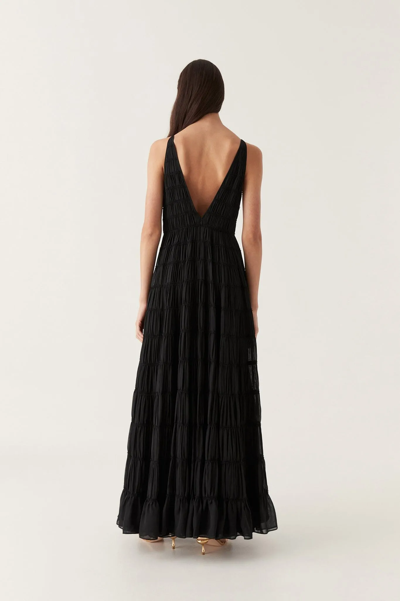 Rosewood Ruched Gown - Black