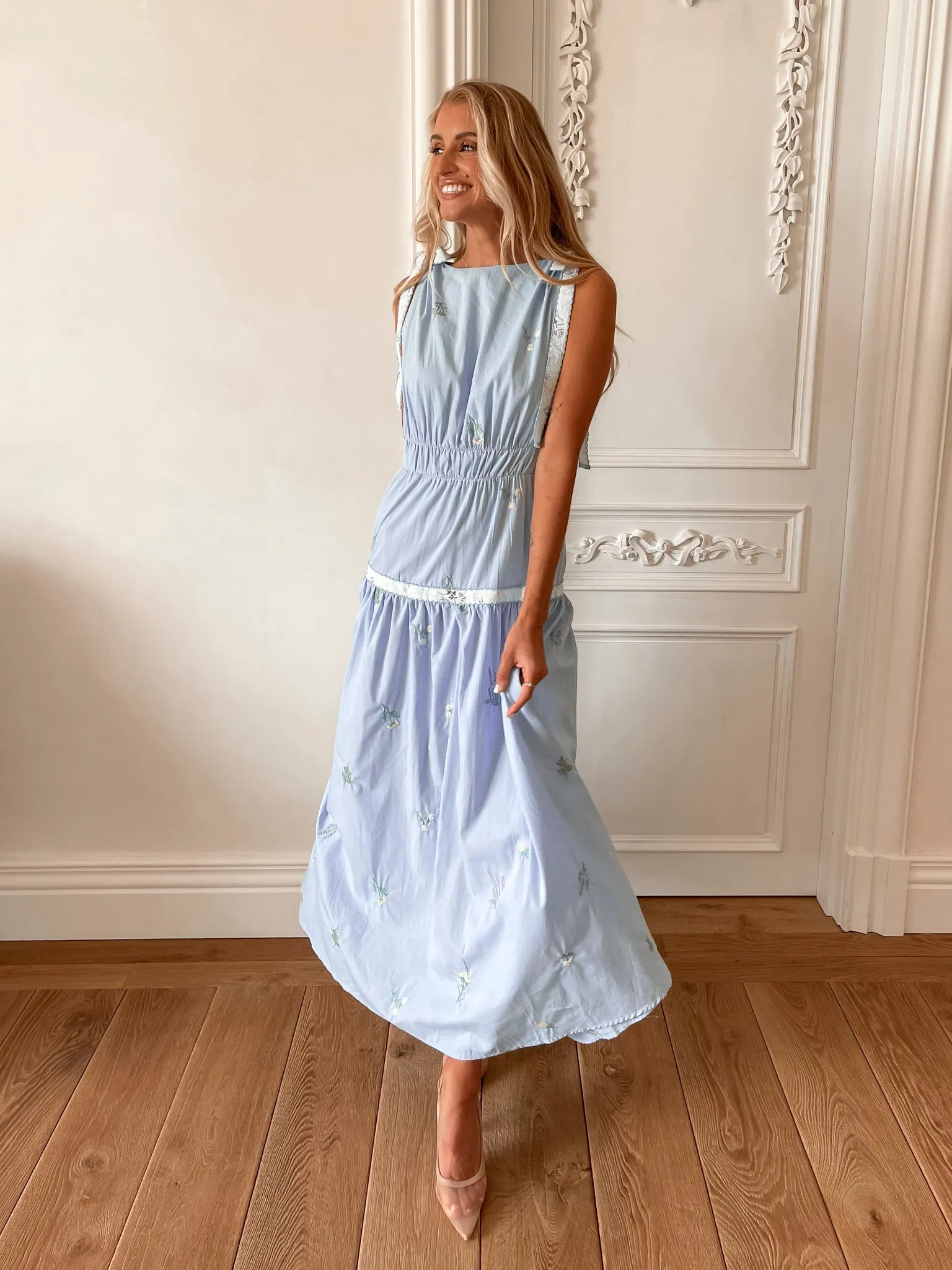 Roslyn Dress - Blue Floral