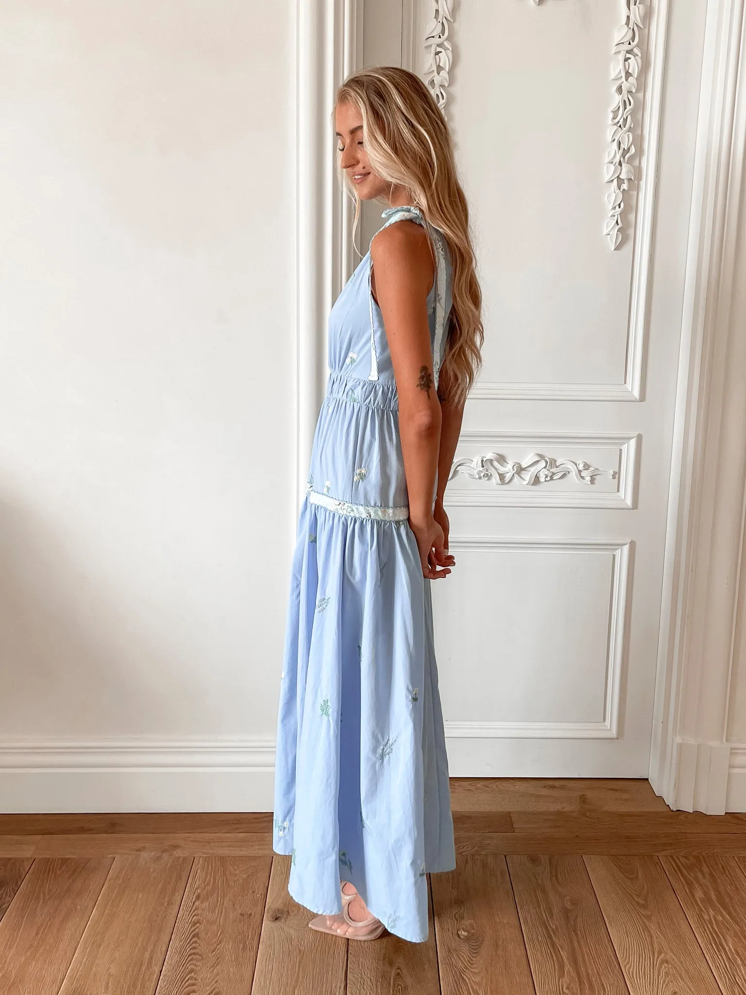 Roslyn Dress - Blue Floral