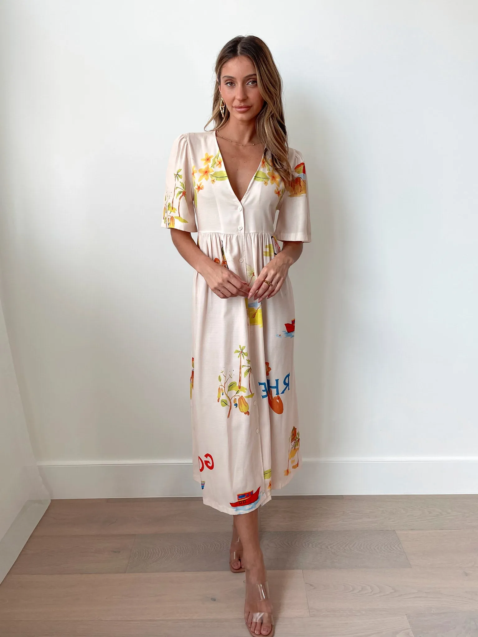 Rozellia Dress - Cream Print