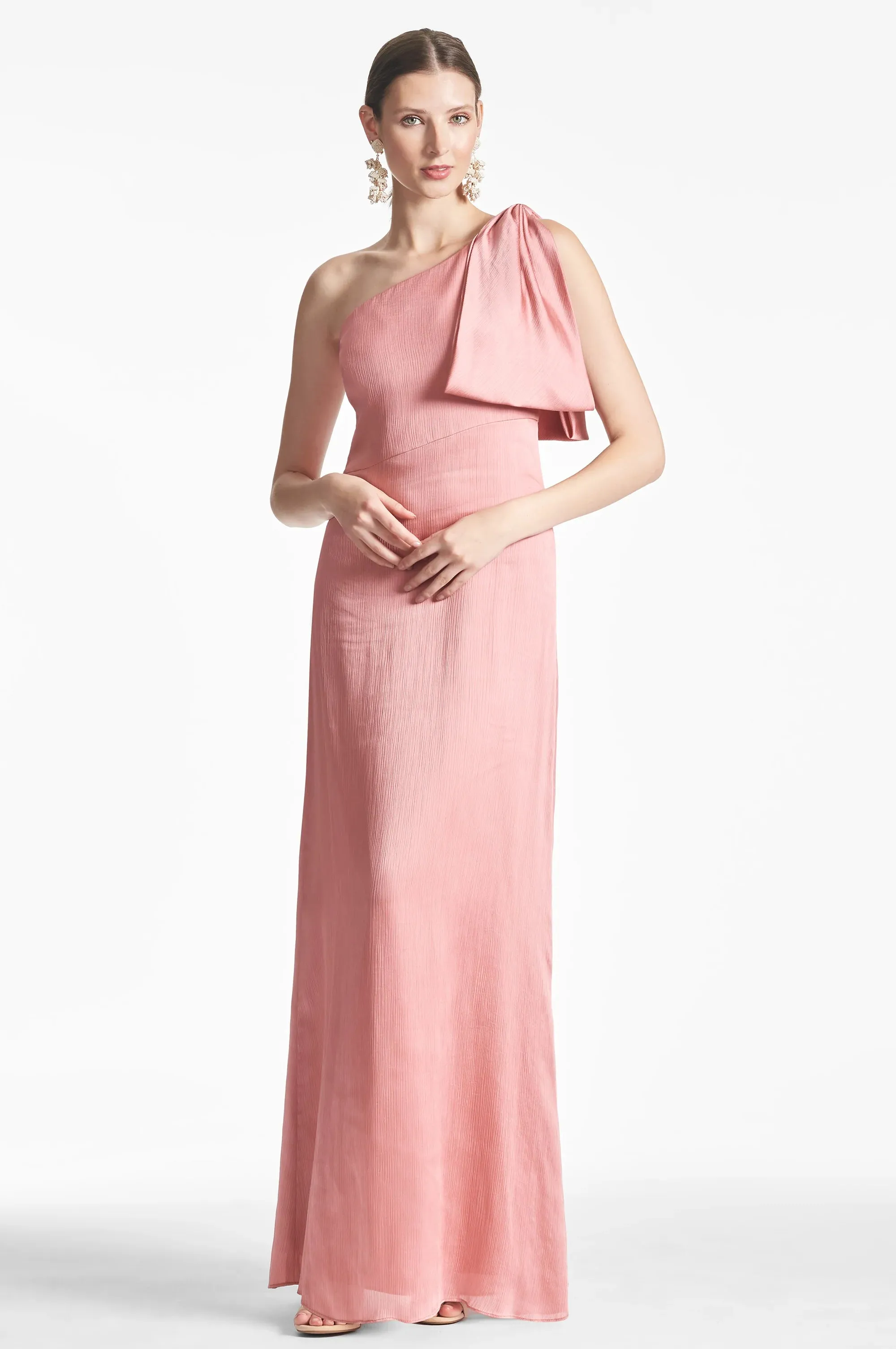 Sachin & Babi "Chelsea" One Shoulder Bow Gown