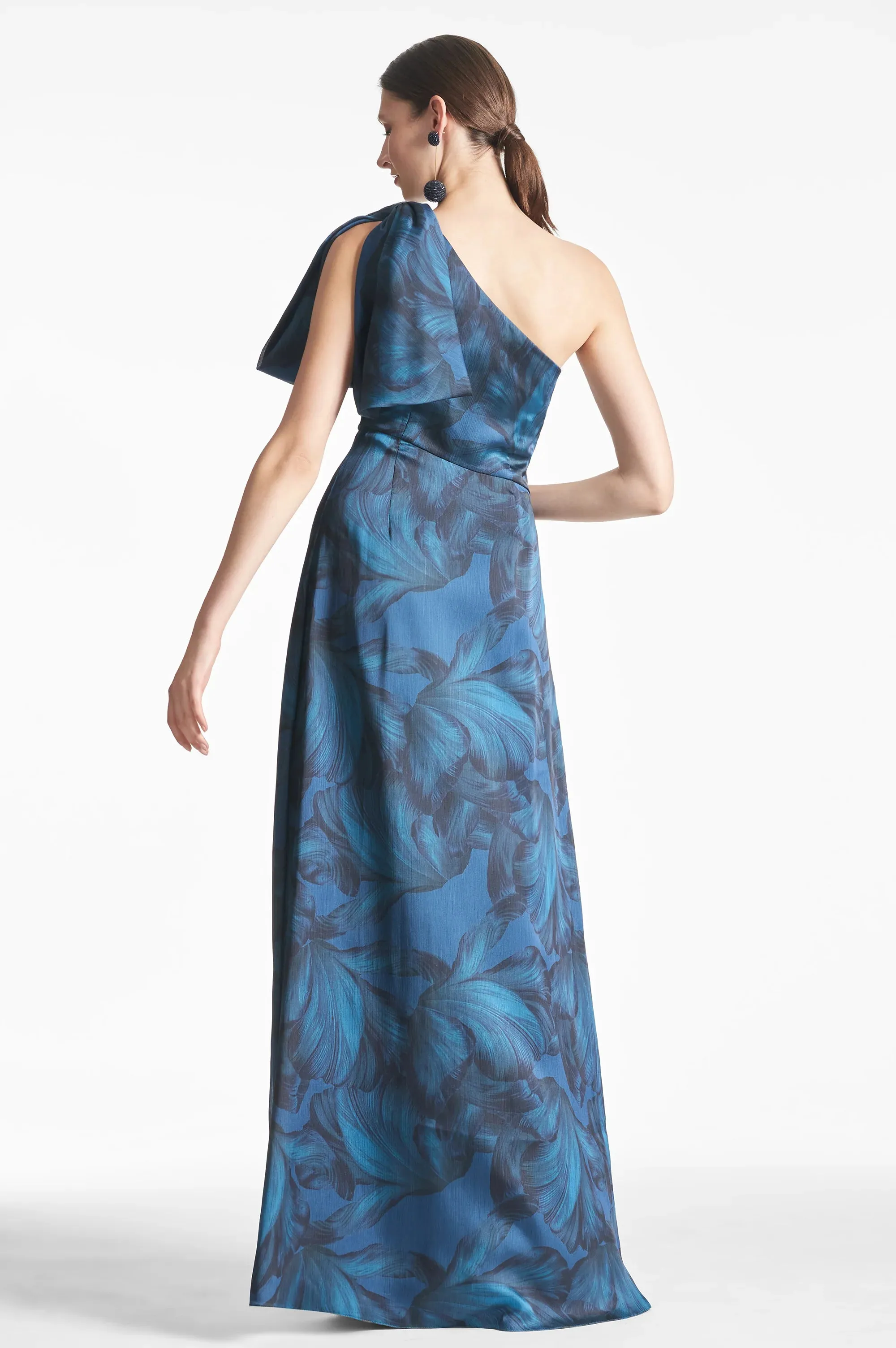 Sachin & Babi "Chelsea" One Shoulder Bow Gown