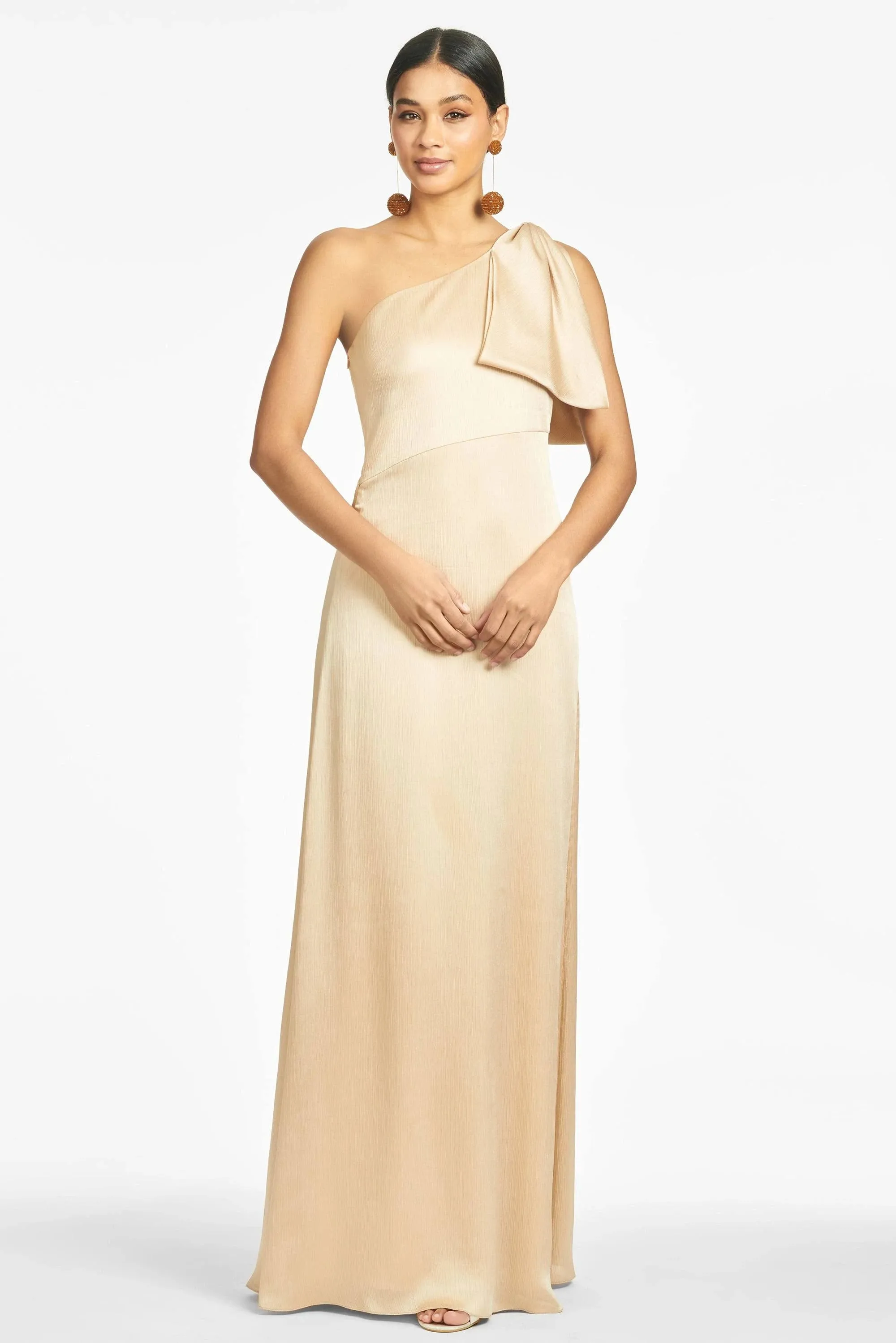 Sachin & Babi "Chelsea" One Shoulder Bow Gown