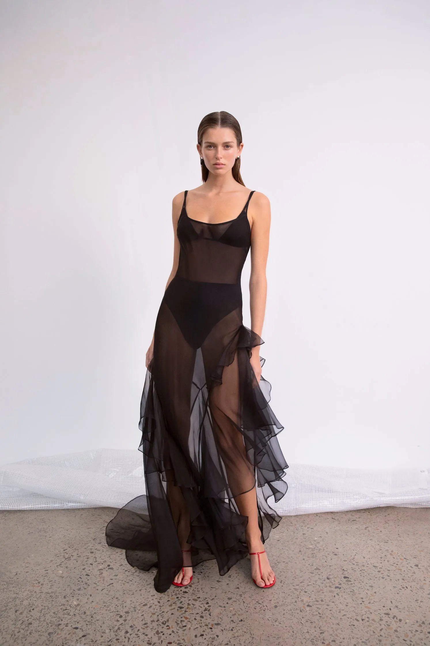 Sage Flounce Gown SIR