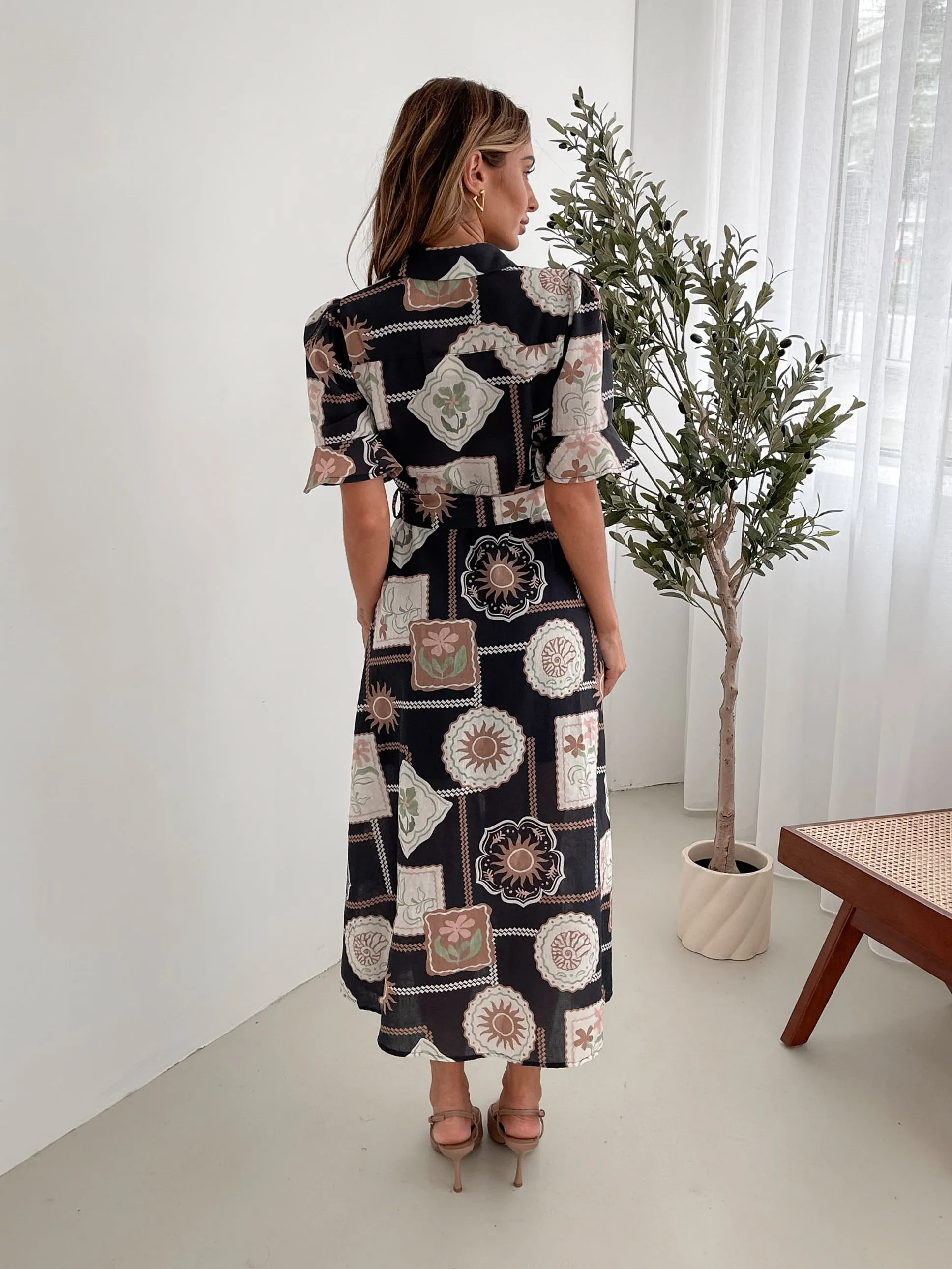 Saige Dress - Black Print