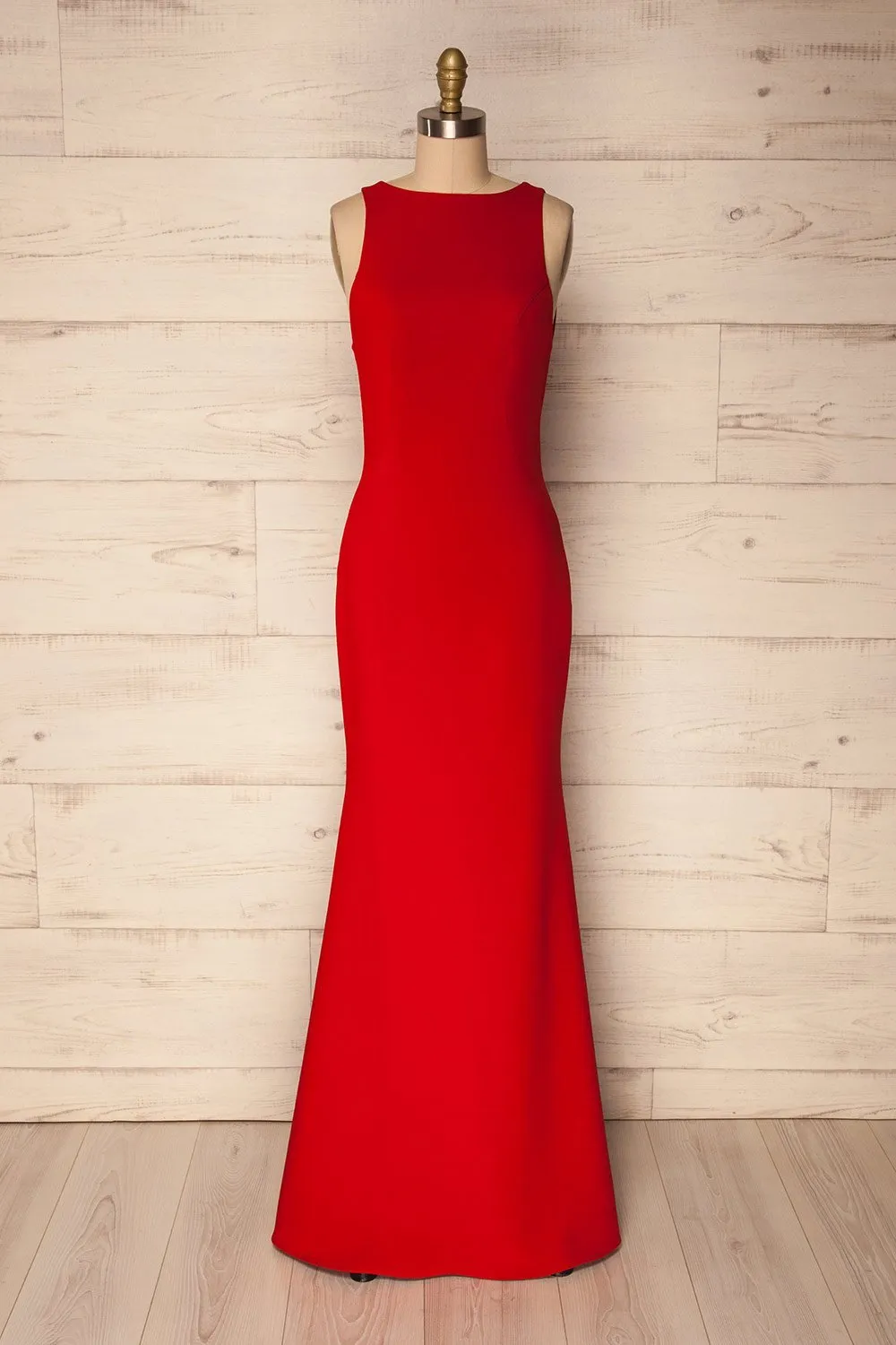 Sanya Red | Backless Mermaid Gown