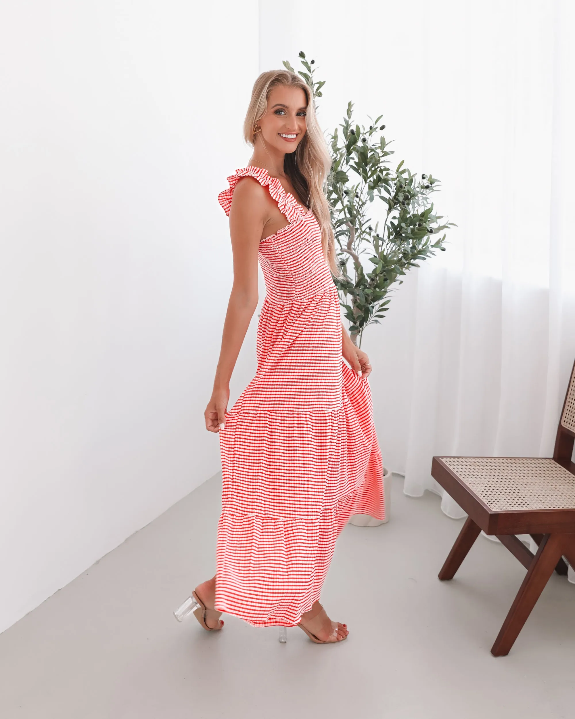 Sentosa Dress - Red Stripe