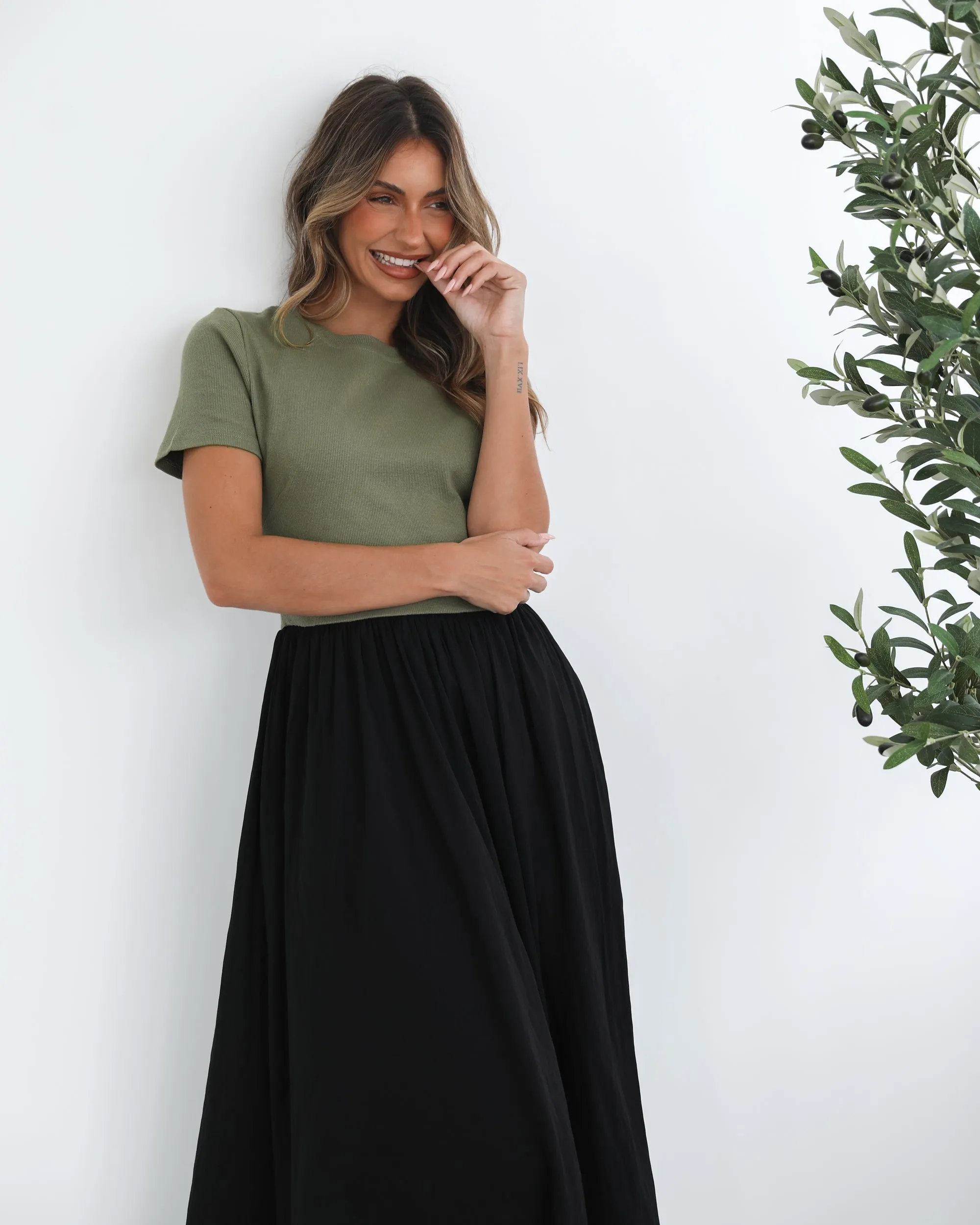 Shemeka Dress - Khaki Black