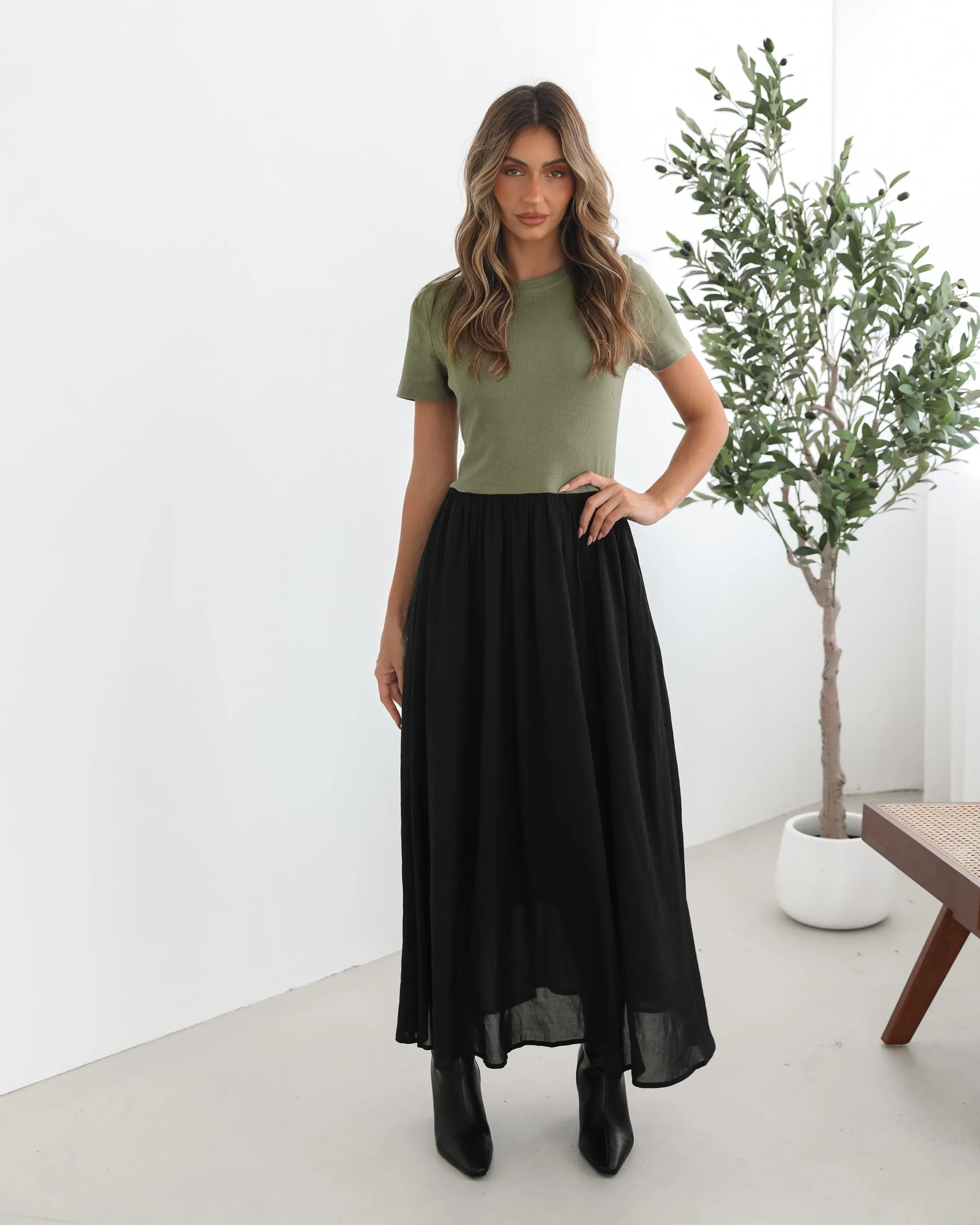 Shemeka Dress - Khaki Black