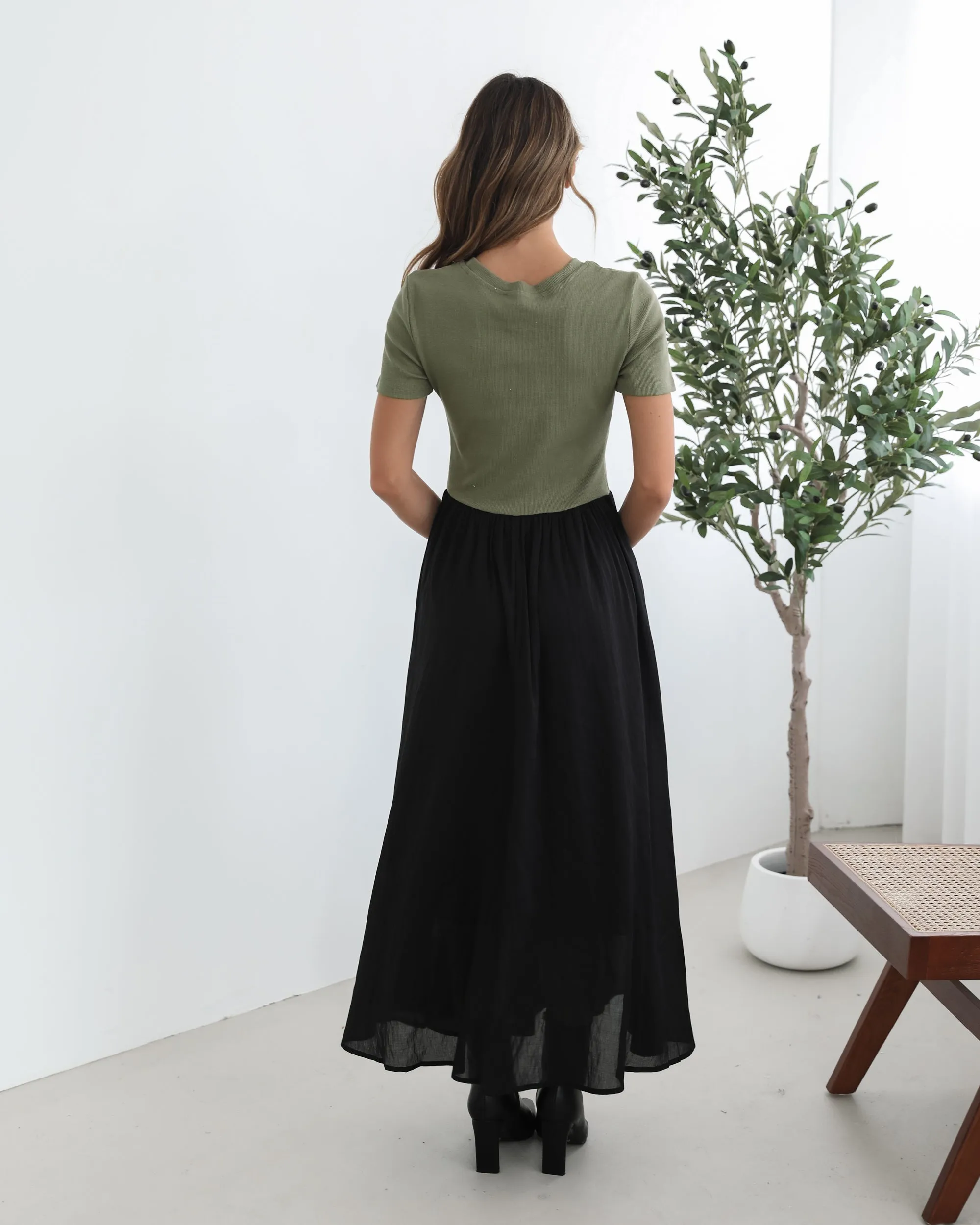 Shemeka Dress - Khaki Black