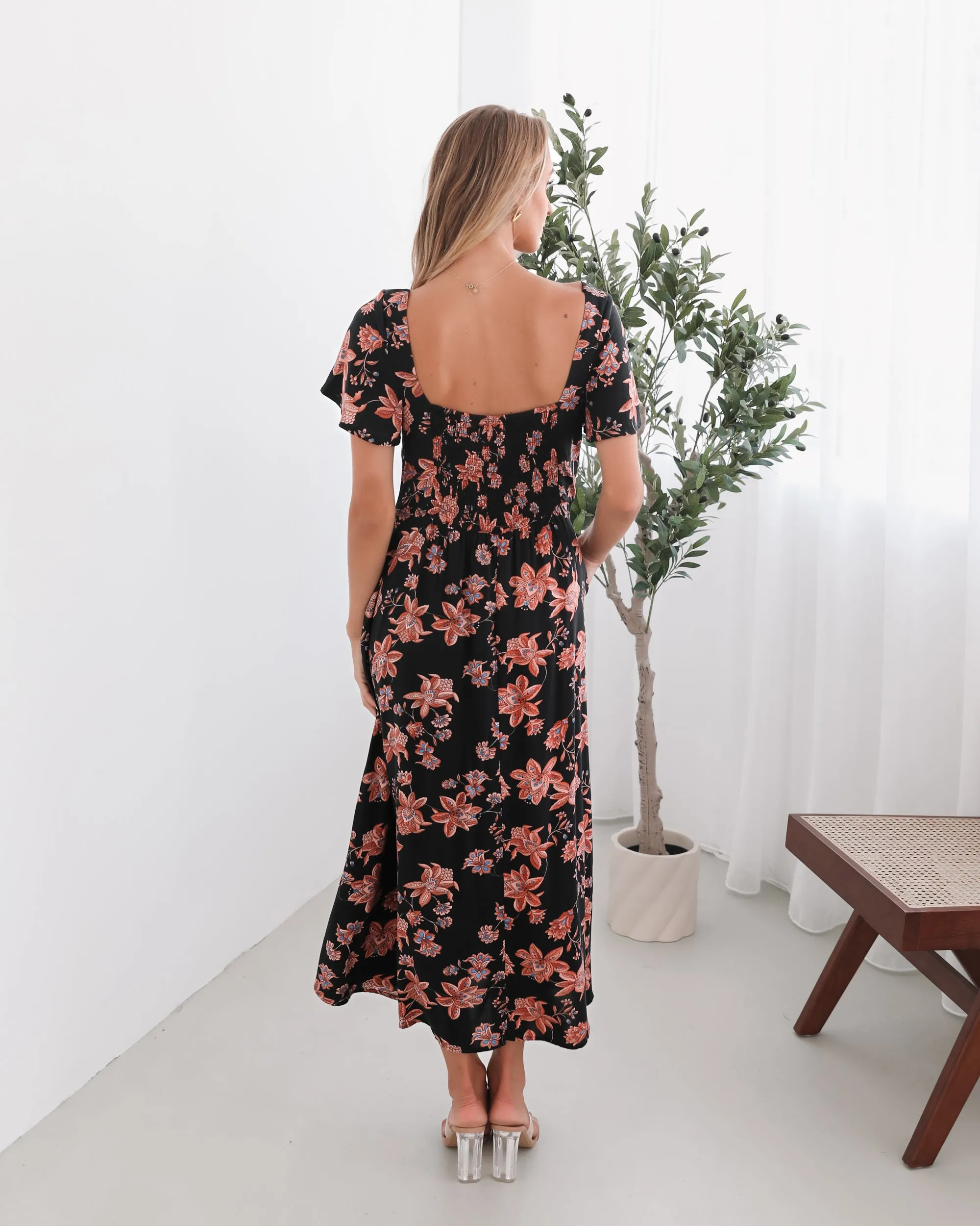 Sorcha Dress - Black Floral