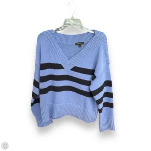 Sweater By Ann Taylor In Black & Blue, Size: L